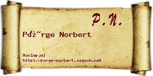 Pörge Norbert névjegykártya