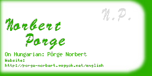 norbert porge business card